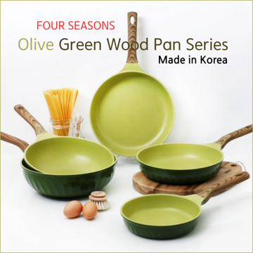 Picture of FOUR SEASONS Olive Green Wood Wok Pan Series